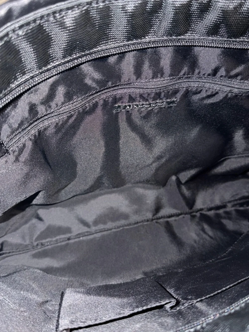 Armani Exchange Matte Black Messenger with AX Logo